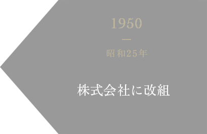1950 昭和25年 株式会社に改組