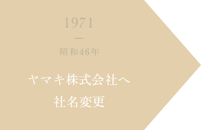 1971 昭和46年 ヤマキ株式会社へ社名変更
