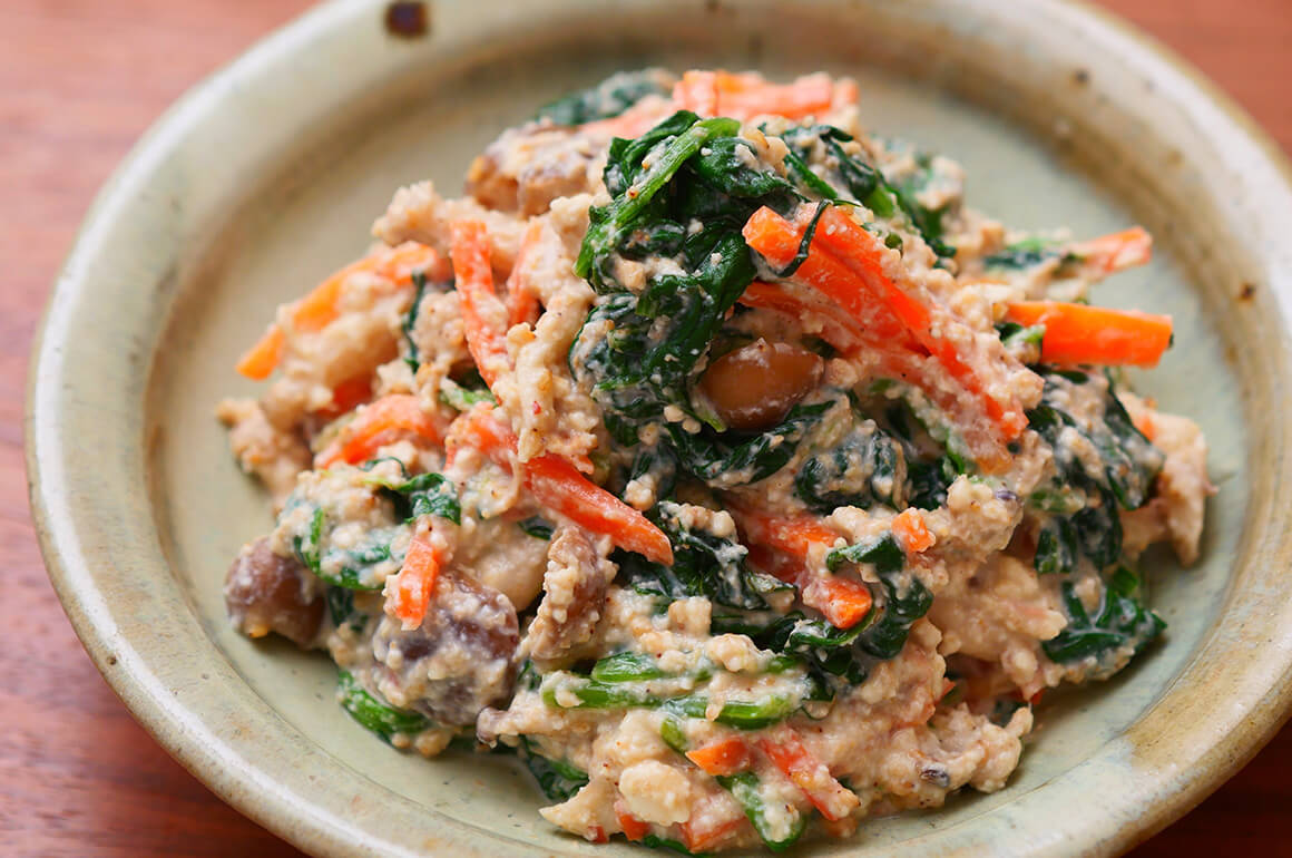 ほうれん草のおかか白和え