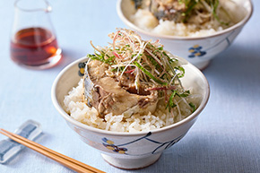 さば缶薬味丼