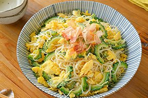 ゴーヤと卵のそうめんチャンプルー