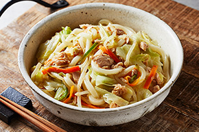 レンチン混ぜうどん