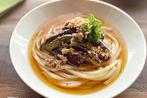 甘辛ツナとなすの冷やしうどん