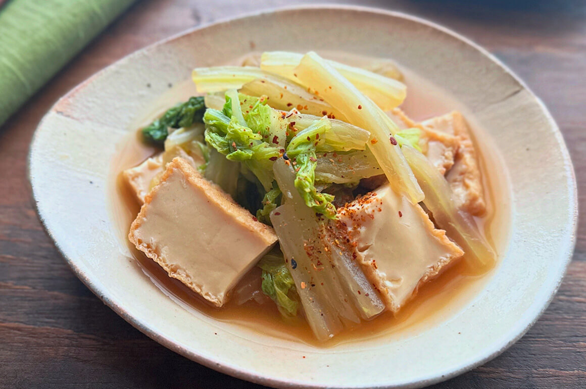 白菜と厚揚げの煮びたし