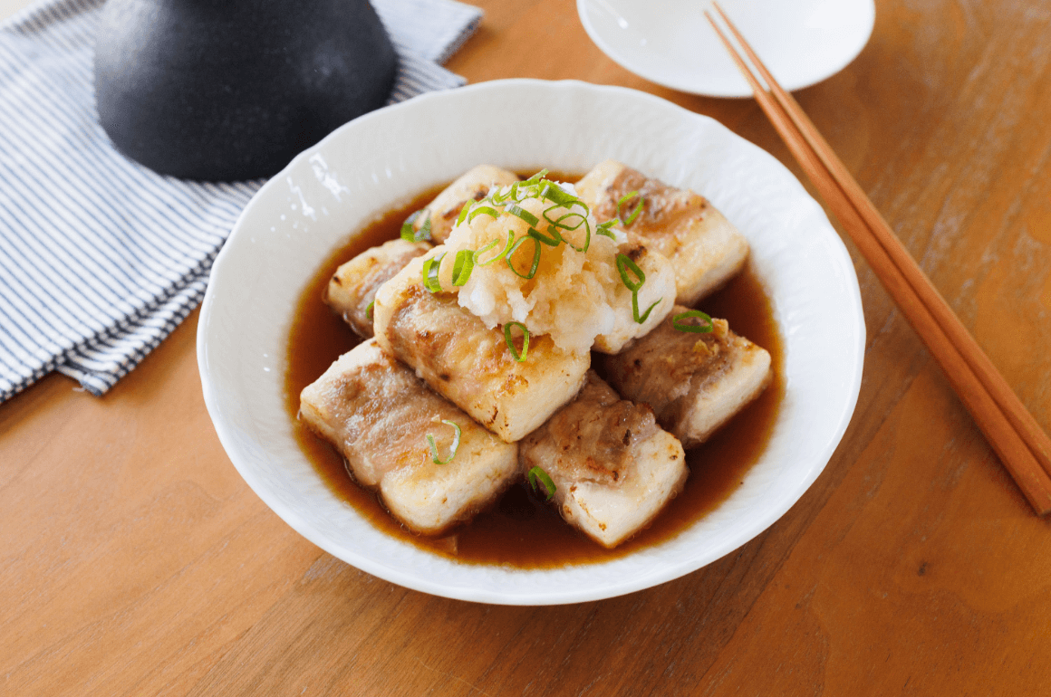 肉巻き豆腐の揚げ出し風
