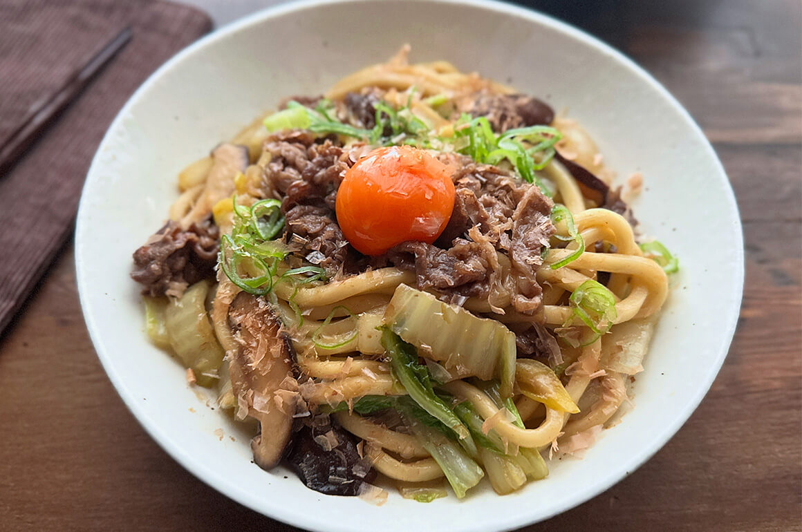 すき焼き風焼きうどん
