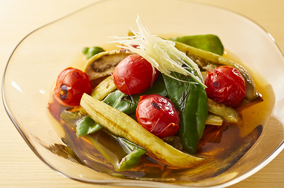 野菜のだし浸し（春夏）〜焼く〜