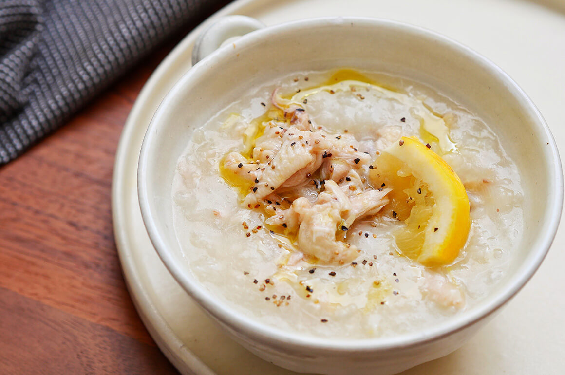 参鶏湯がゆ（レモンペッパー）