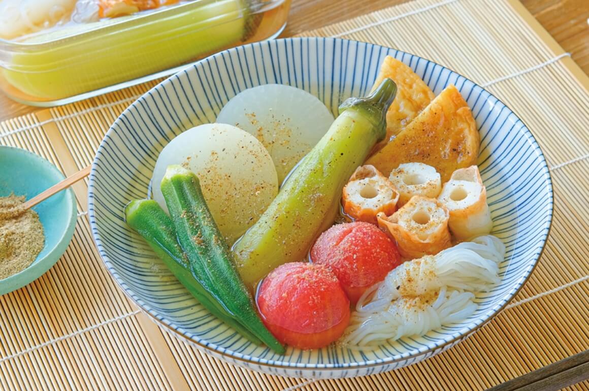 けずり粉香る冷製野菜おでん