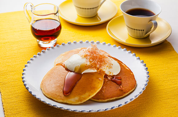 かつお節とクリームチーズのパンケーキ