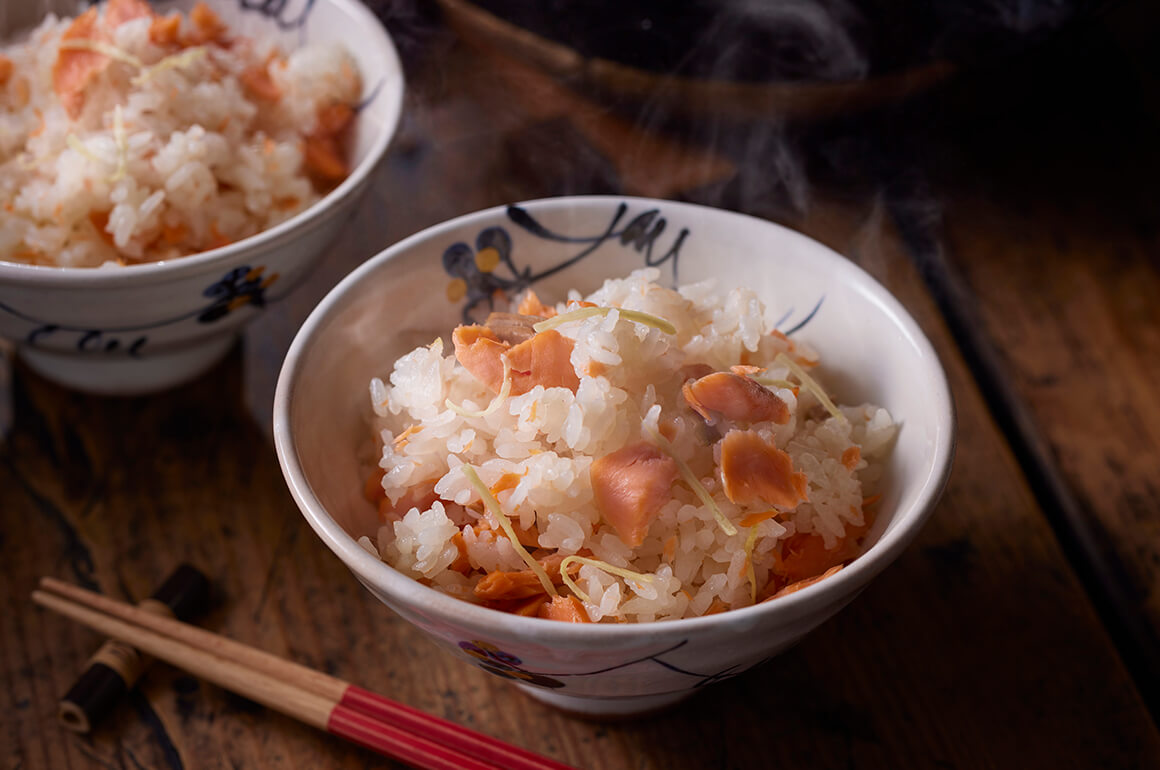 鮭の白だし炊き込みご飯