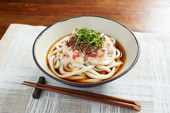 しゃきしゃき長いもと梅のぶっかけうどん