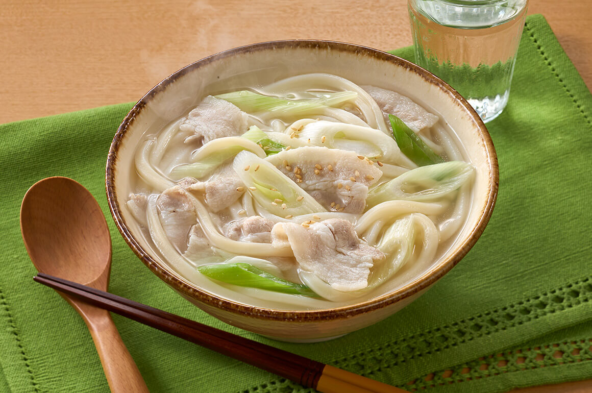 レンチンねぎ豚うどん