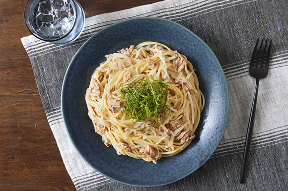 ツナと大根の大葉のっけパスタ