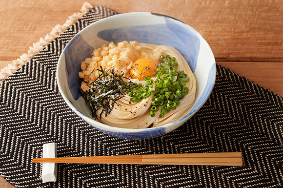 たぬき釜玉そうめん