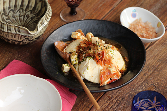 10分で作れる「おかかと桜えびのチーズ豆腐」