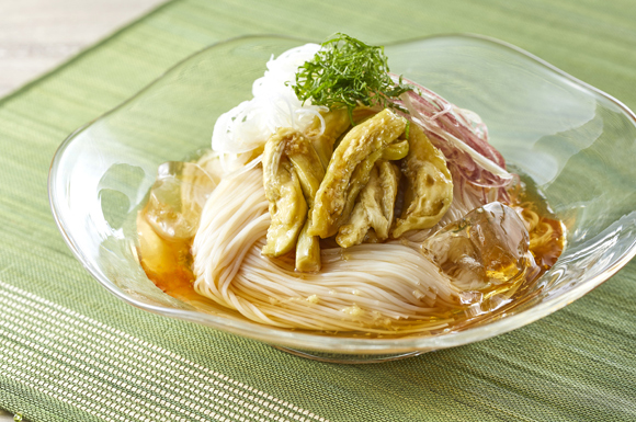 焼き茄子風ぶっかけ素麺