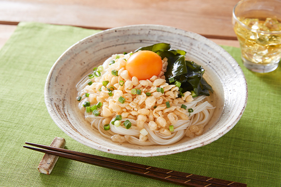 月見たぬきの冷だし麺