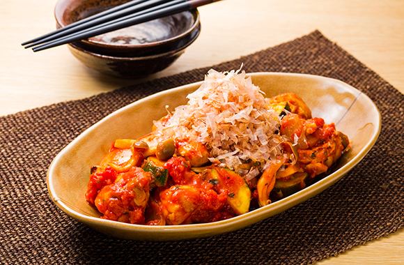 和風チキントマト煮込み