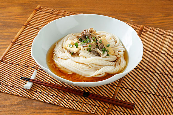 きのことお揚げのぶっかけ麺