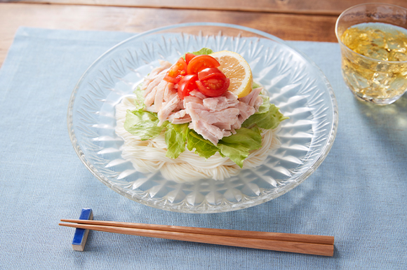 しっとりチキンの冷だし麺