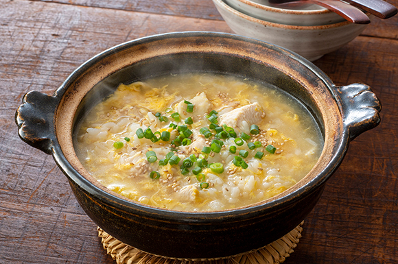 うどんつゆの素で！簡単たまご雑炊