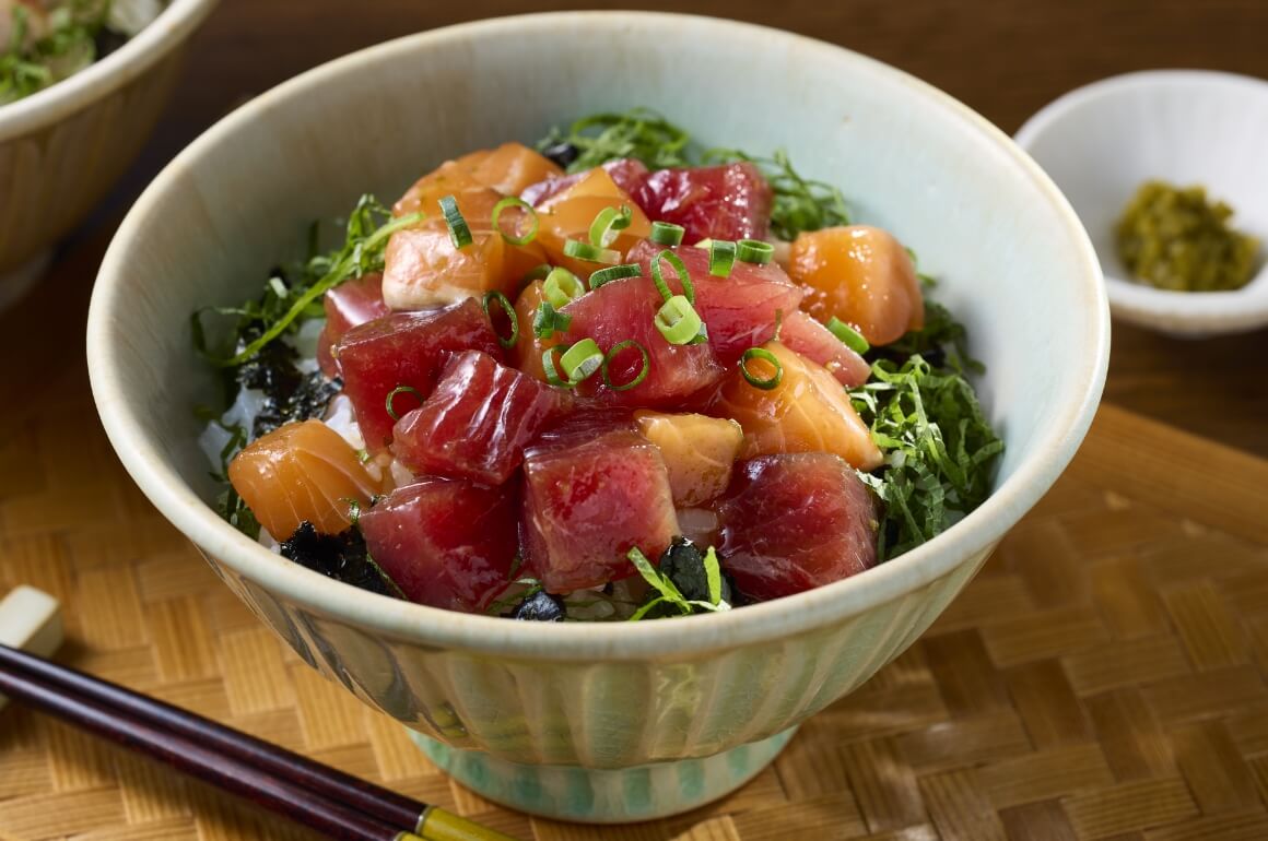 ストレートそばつゆで作る2色漬け丼