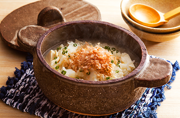 タラと豆腐のしょうが雑炊