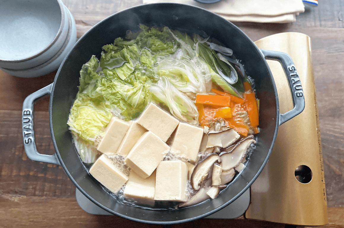 高野豆腐と白菜の白だし鍋　