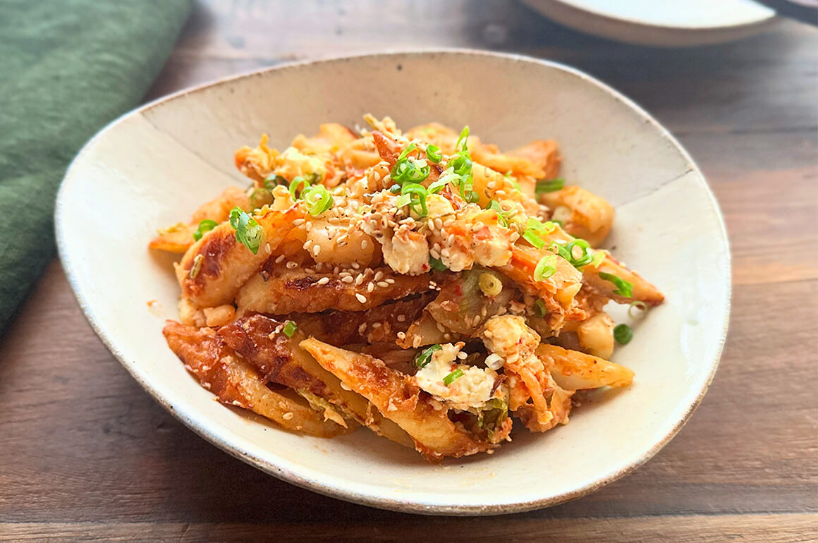 ちくわのキムチーズ炒め