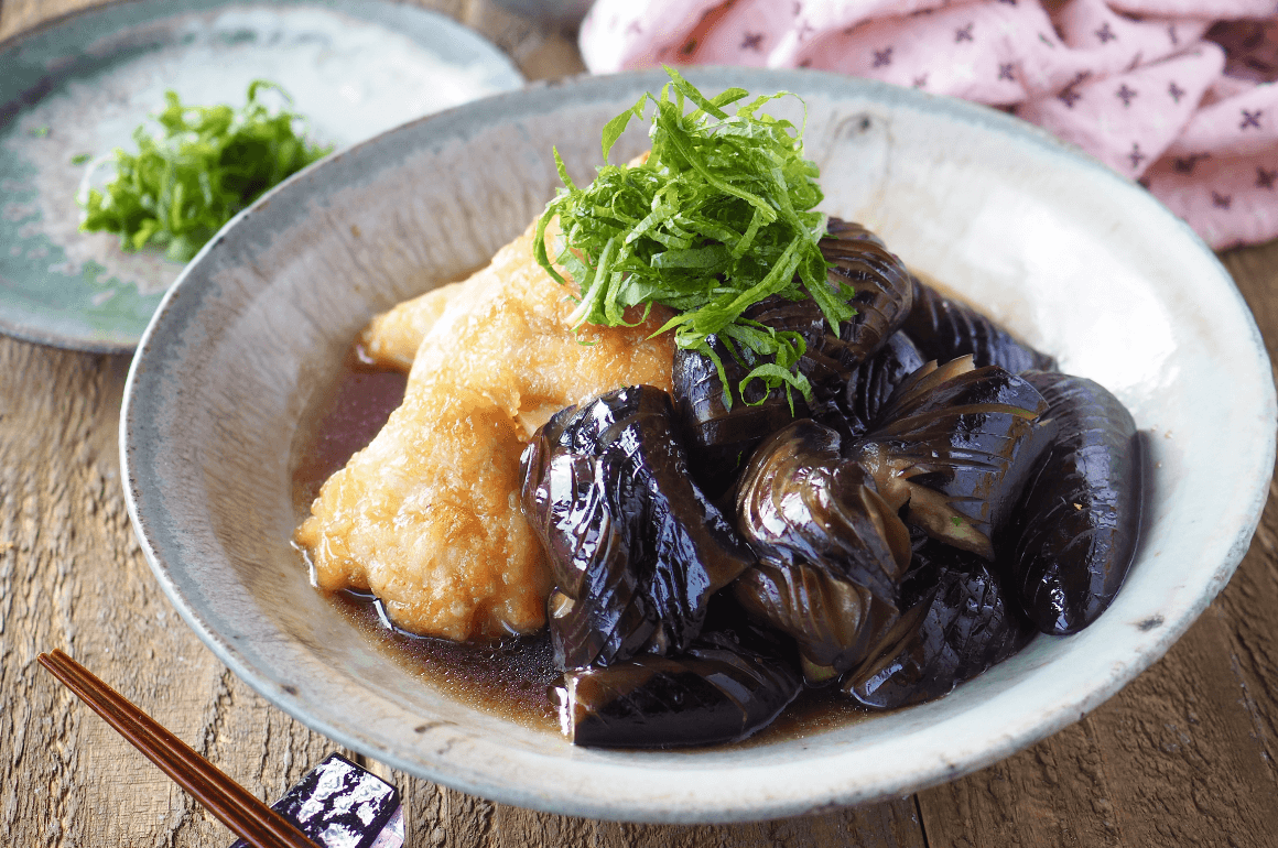 揚げないジューシー鶏となすの揚げ浸し