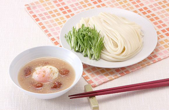 鶏塩生姜の親子つけうどん