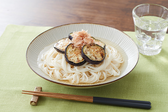 なすの焼き浸しそうめん