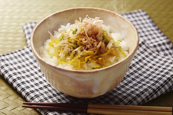 たくあんと大葉のおかかご飯