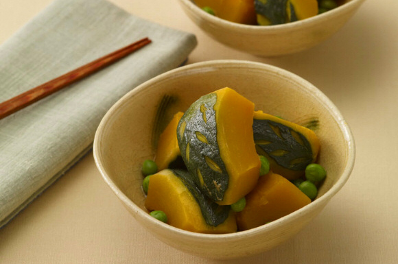 花かつおとめんつゆでかぼちゃの含め煮