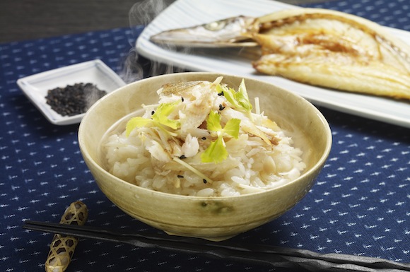 魚の干もの茶漬け