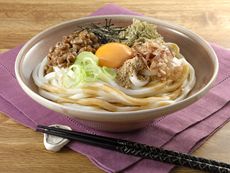 とろ昆布納豆の釜玉うどん