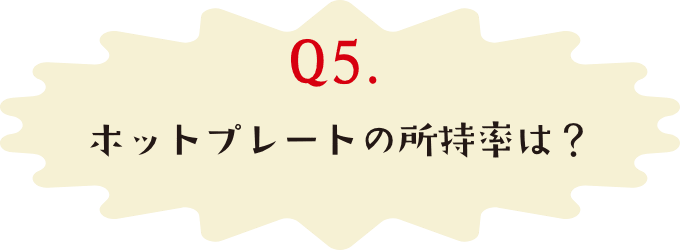 ホットプレートの所持率は？