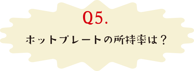 ホットプレートの所持率は?